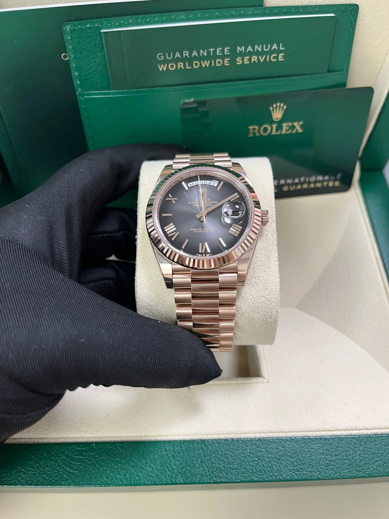 RC Factory Day-Date 40 Slate Ombré Roman Dial – Rose Gold Wrapped 904L Steel - Image 2