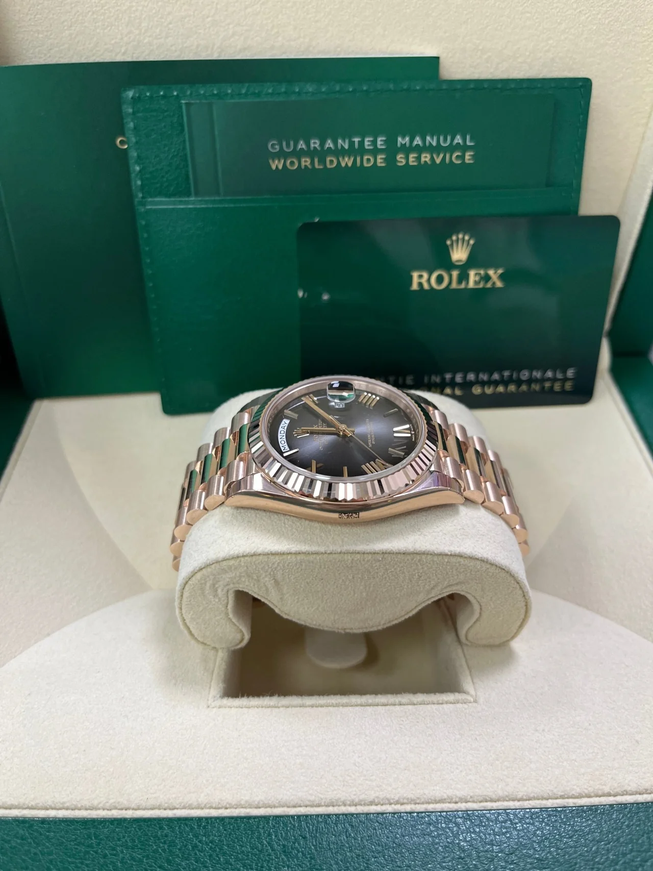 RC Factory Day-Date 40 Slate Ombré Roman Dial – Rose Gold Wrapped 904L Steel - Image 10