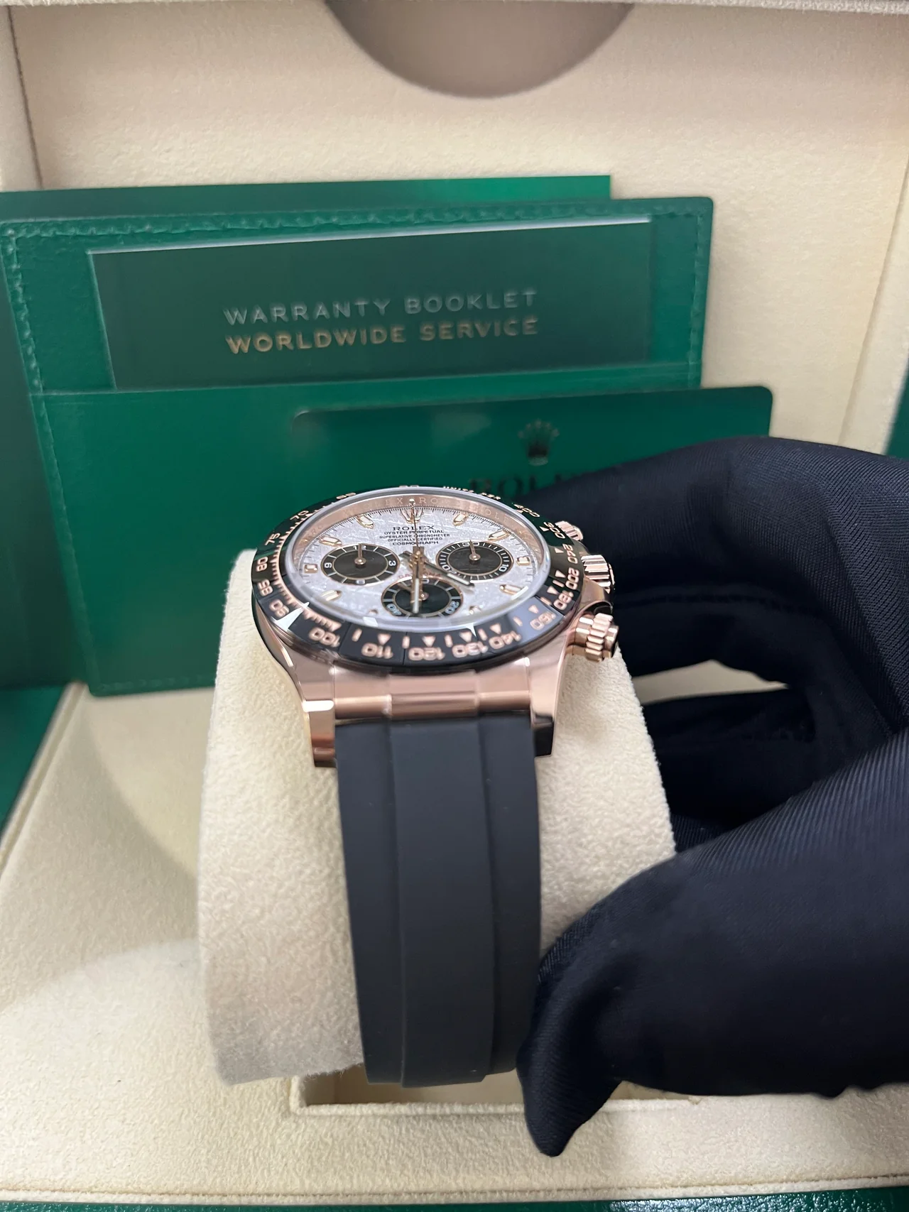 VS Factory Rolex Daytona 116515LN Meteorite Dial – Rubber Strap, Cerachrom Bezel, Rose Gold-Wrapped 904L Steel, Best Edition 4130 Movement - Image 3
