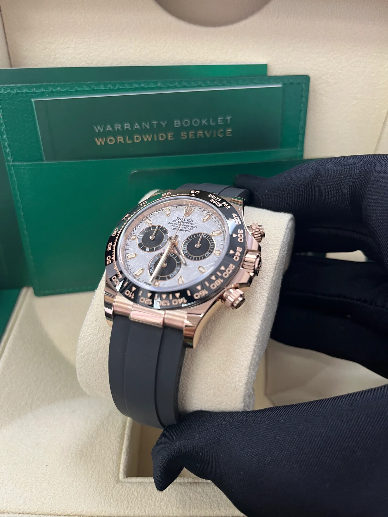 VS Factory Rolex Daytona 116515LN Meteorite Dial – Rubber Strap, Cerachrom Bezel, Rose Gold-Wrapped 904L Steel, Best Edition 4130 Movement - Image 5