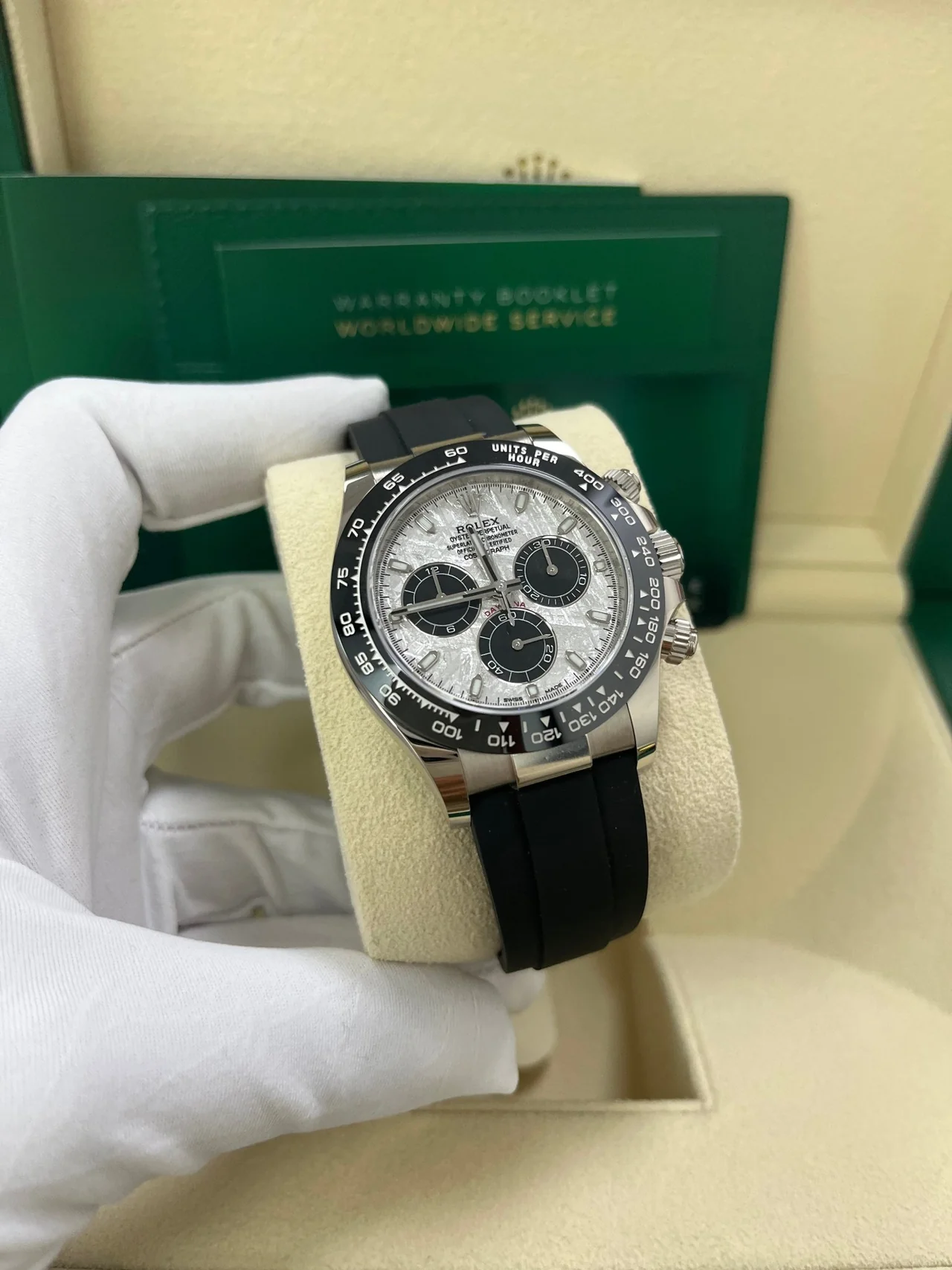 VS Factory Rolex Daytona 116519LN Meteorite Grey & Black Dial – Rubber Strap, Cerachrom Bezel, 904L Steel, Best Edition 4130 Movement - Image 5