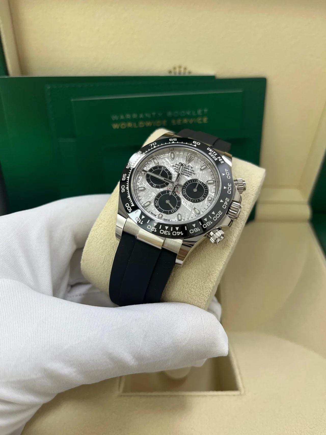 VS Factory Rolex Daytona 116519LN Meteorite Grey & Black Dial – Rubber Strap, Cerachrom Bezel, 904L Steel, Best Edition 4130 Movement - Image 4