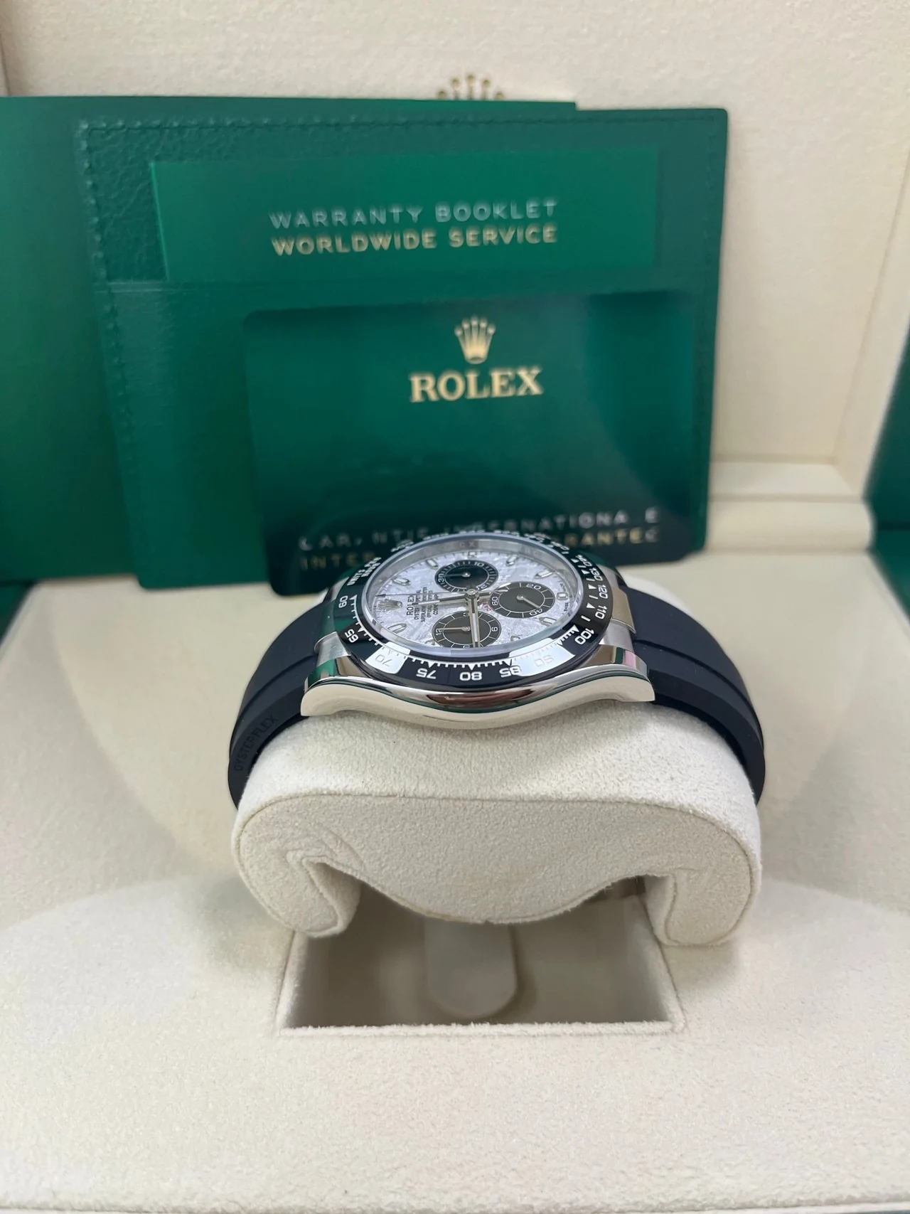 VS Factory Rolex Daytona 116519LN Meteorite Grey & Black Dial – Rubber Strap, Cerachrom Bezel, 904L Steel, Best Edition 4130 Movement - Image 7