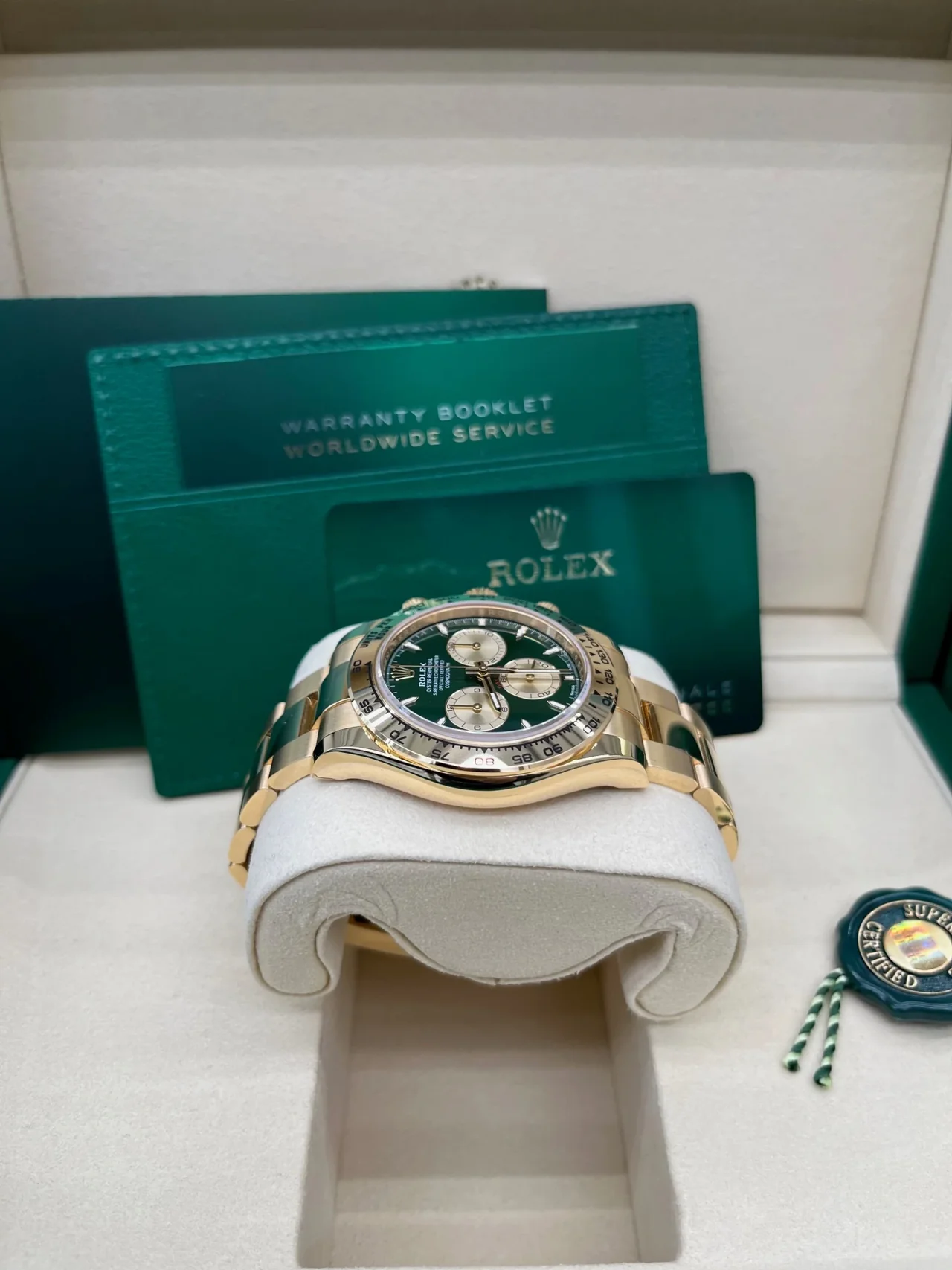 VS Factory Rolex Daytona 126508 “John Mayer” Green Panda Dial – Gold Bezel, Yellow Gold-Wrapped 904L Steel, Best Edition 4131 Movement - Image 4