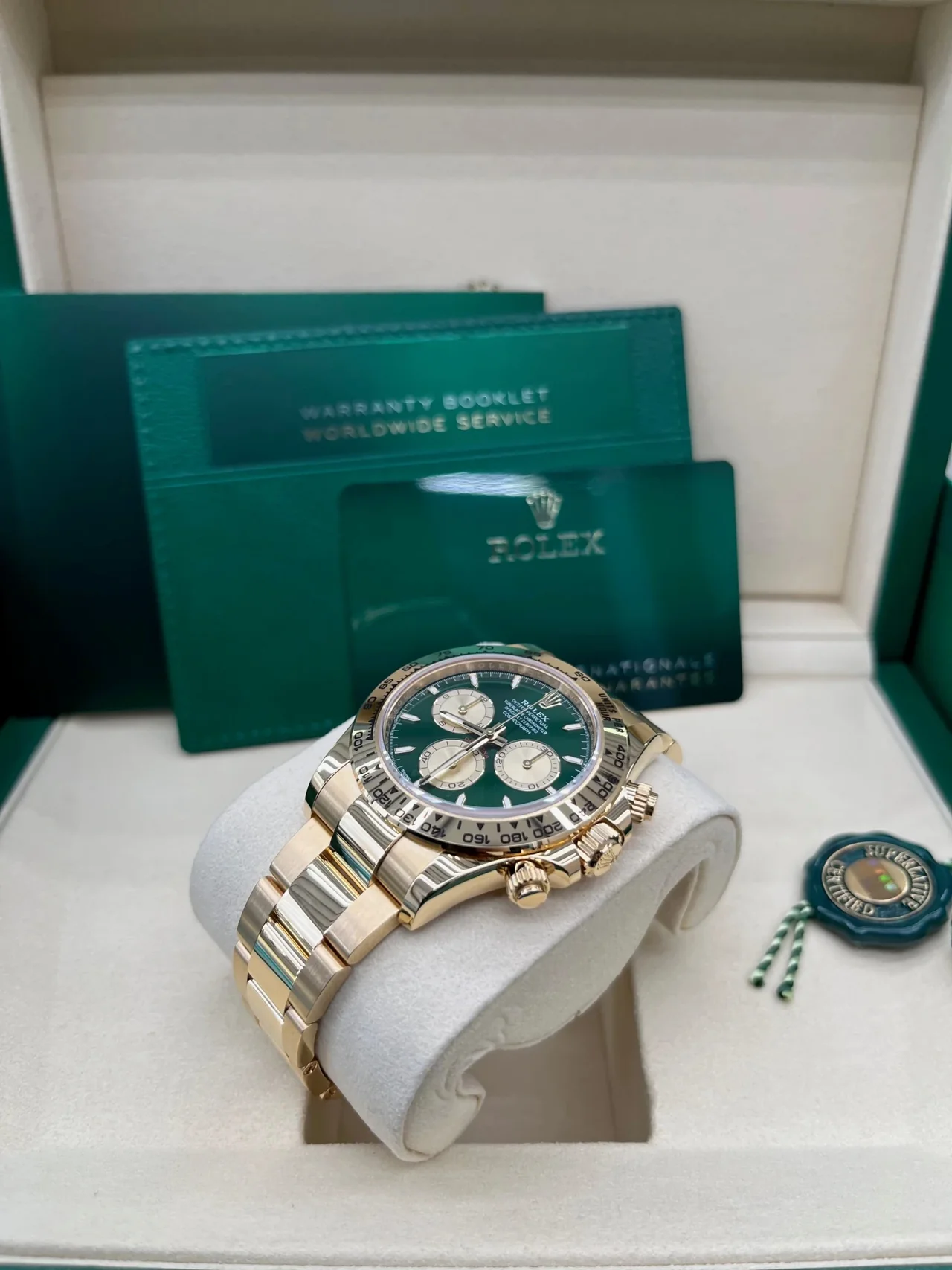 VS Factory Rolex Daytona 126508 “John Mayer” Green Panda Dial – Gold Bezel, Yellow Gold-Wrapped 904L Steel, Best Edition 4131 Movement - Image 6