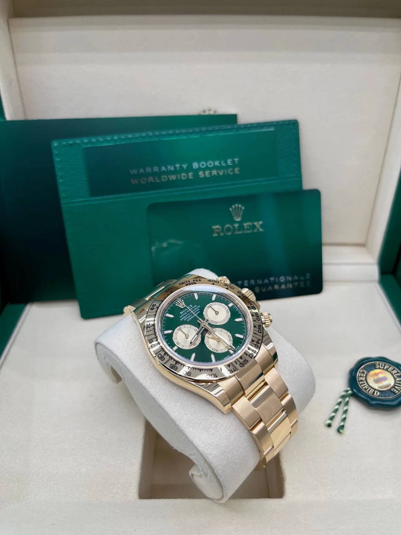 VS Factory Rolex Daytona 126508 “John Mayer” Green Panda Dial – Gold Bezel, Yellow Gold-Wrapped 904L Steel, Best Edition 4131 Movement - Image 5