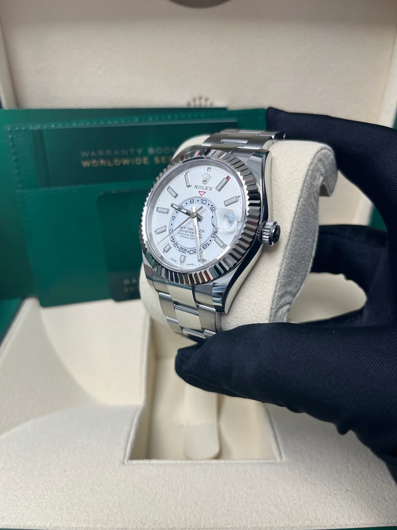 ZF Factory Rolex Sky-Dweller White Rolesor White Index Dial Oyster Bracelet 904L Steel, Best Edition - Image 2