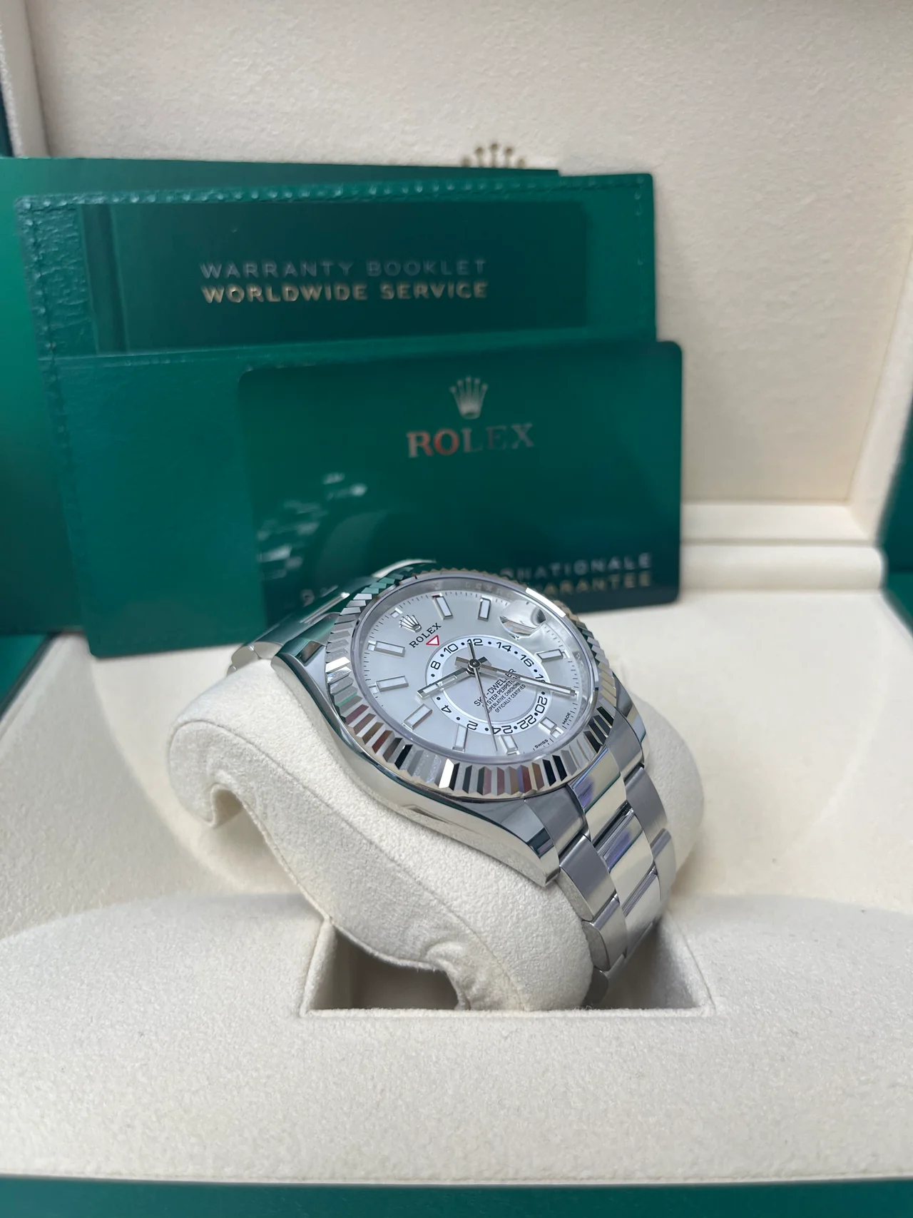 ZF Factory Rolex Sky-Dweller White Rolesor White Index Dial Oyster Bracelet 904L Steel, Best Edition - Image 4