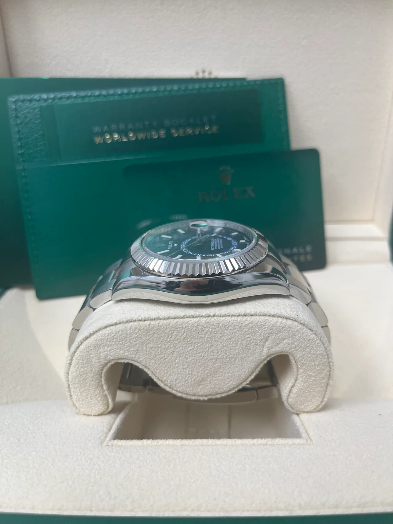 ZF Factory Rolex Sky-Dweller 326934 White Rolesor – Blue Index Dial, Oyster Bracelet, 904L Steel, Best Edition - Image 5