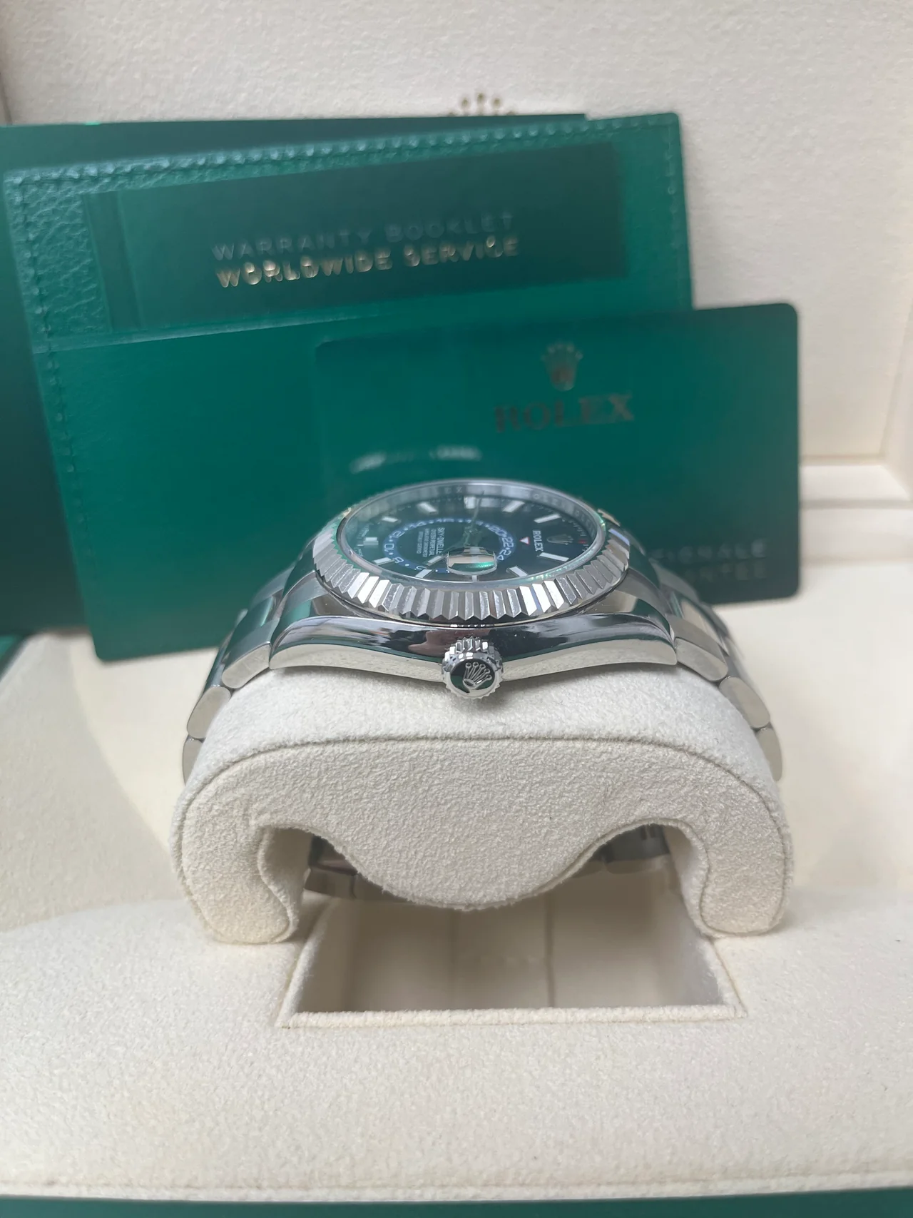 ZF Factory Rolex Sky-Dweller 326934 White Rolesor – Blue Index Dial, Oyster Bracelet, 904L Steel, Best Edition - Image 6