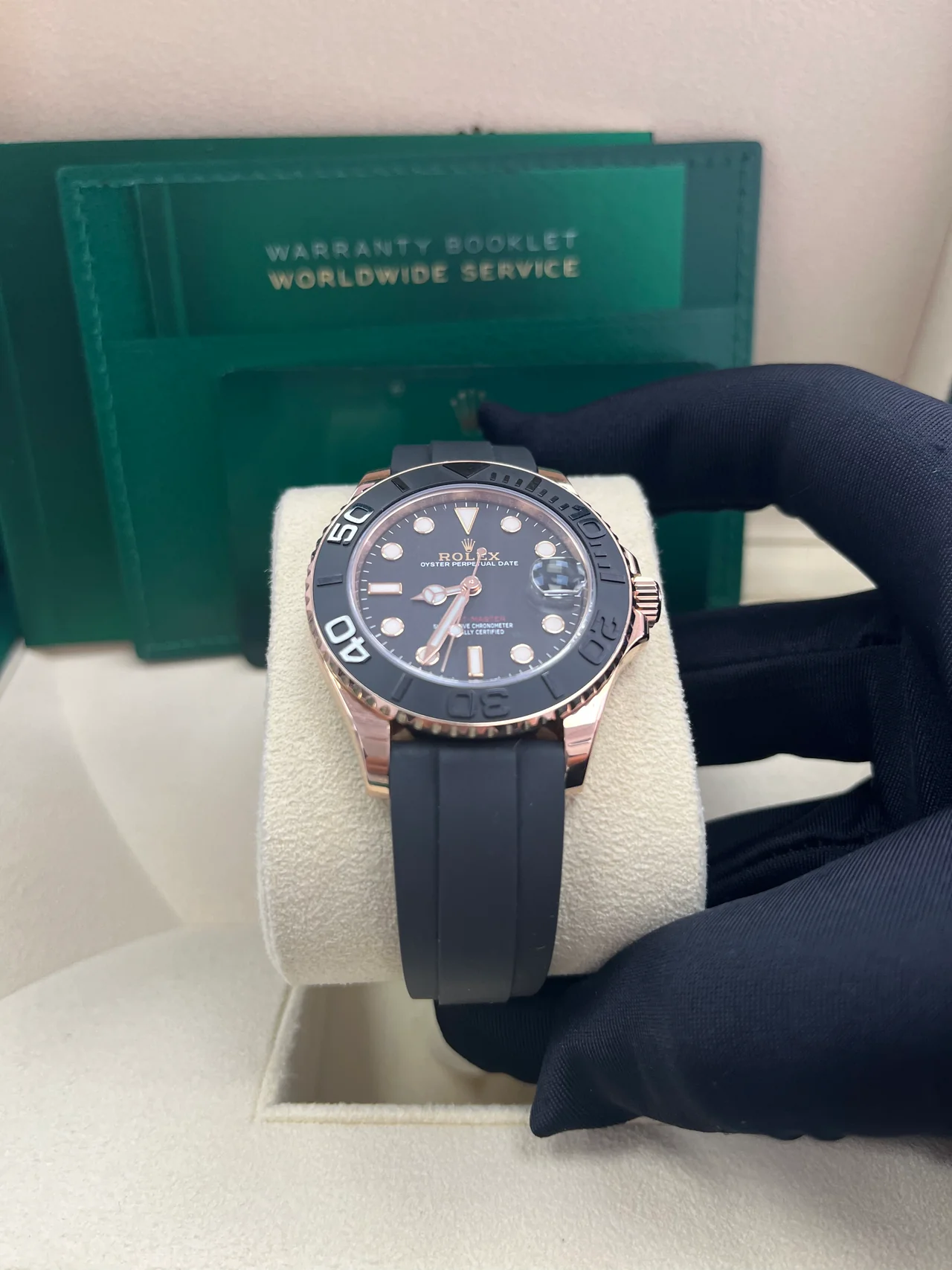 VS Factory Yacht-Master 126655 Rose Gold 40mm Black Dial, Rubber Strap, Best Edition 3235 Movement - Image 2
