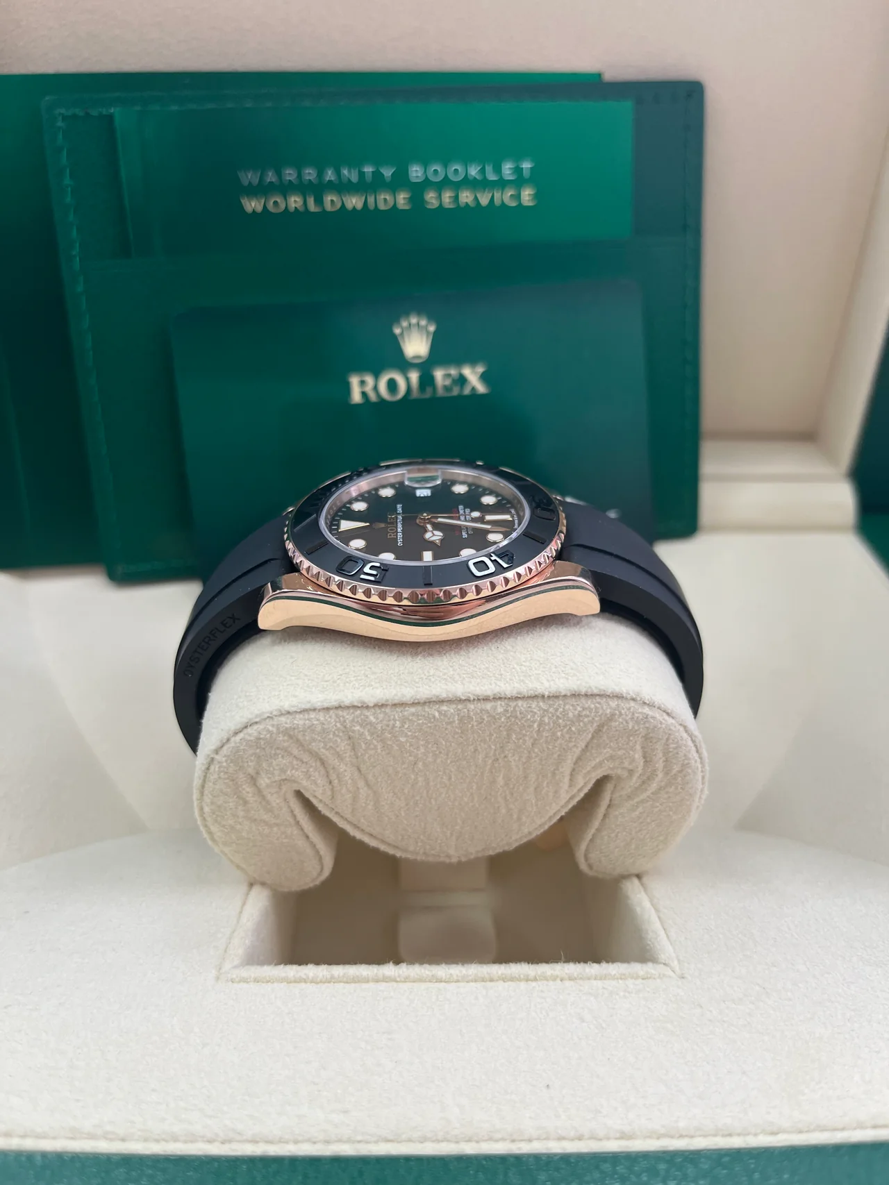 VS Factory Yacht-Master 126655 Rose Gold 40mm Black Dial, Rubber Strap, Best Edition 3235 Movement - Image 6