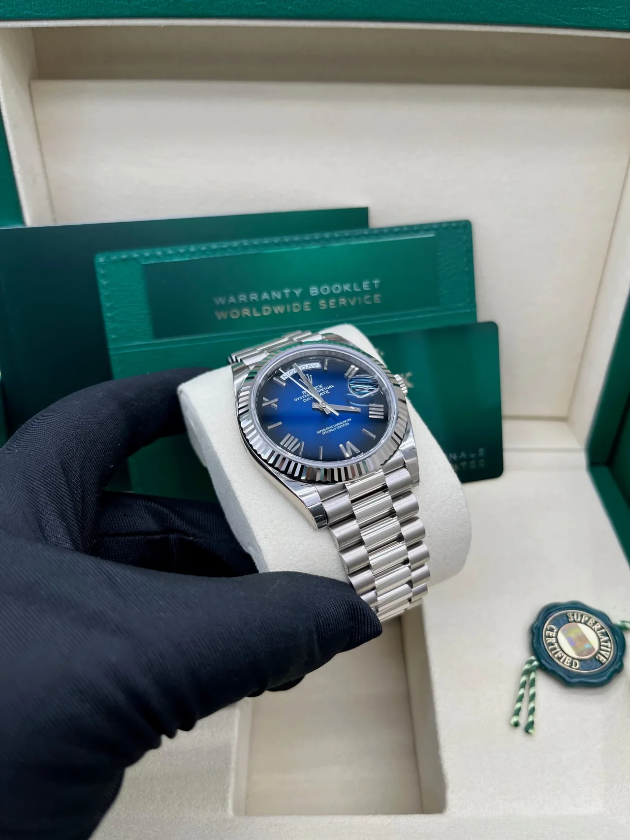 RC Factory Rolex Day-Date 40 228239 White Gold Blue Ombré Dial Super Clone - Image 5