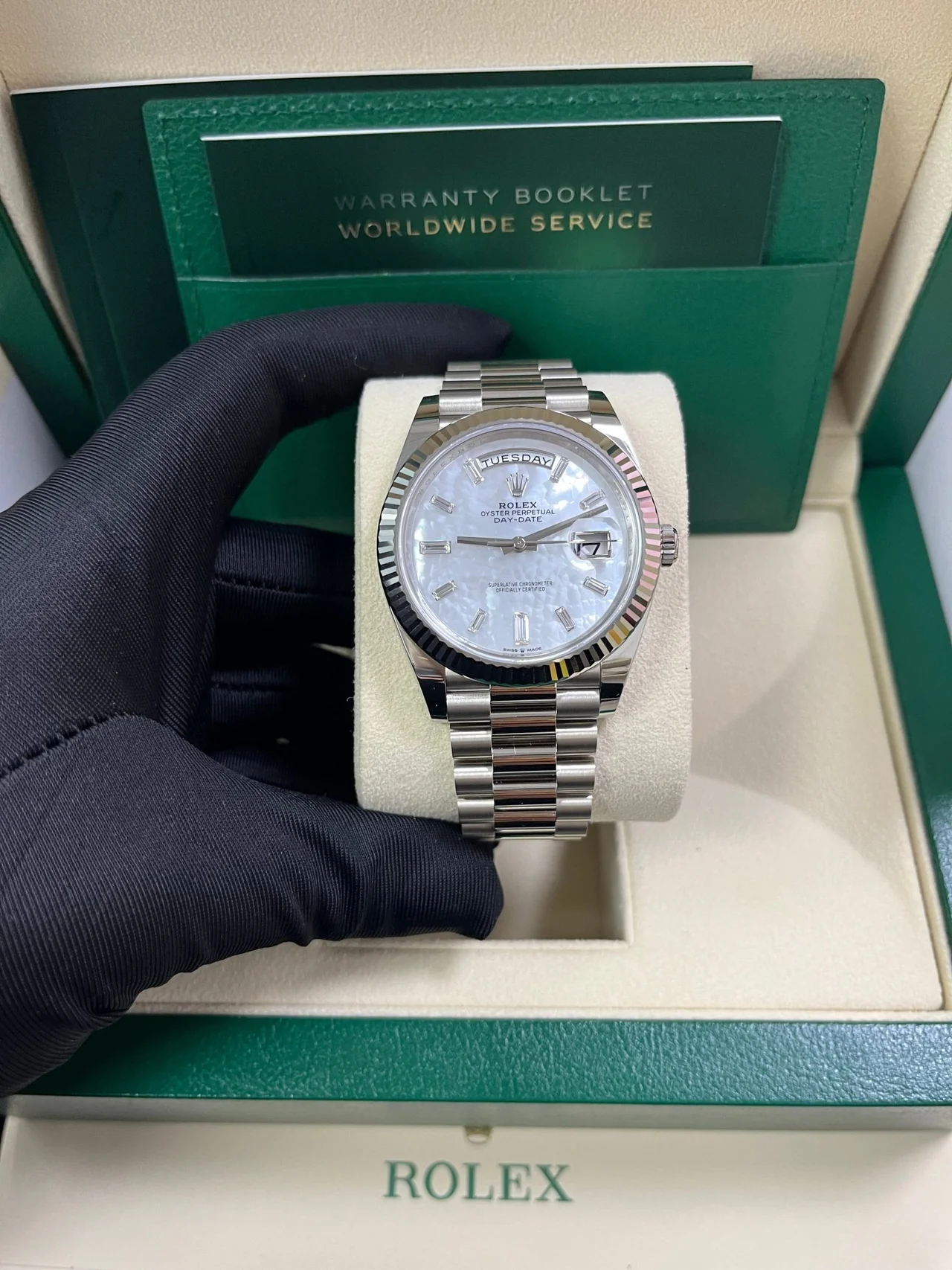 RC Factory Day-Date 40–Style Watch – Mother-of-Pearl Diamond-Style Dial - Image 2