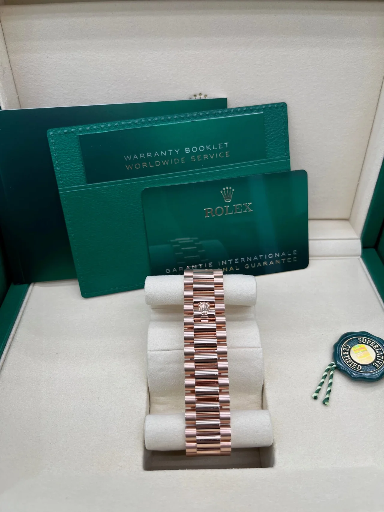 RC Factory Day-Date 40 Everose Gold White Bevelled Roman Dial – Rose Gold Wrapped 904L Steel - Image 13