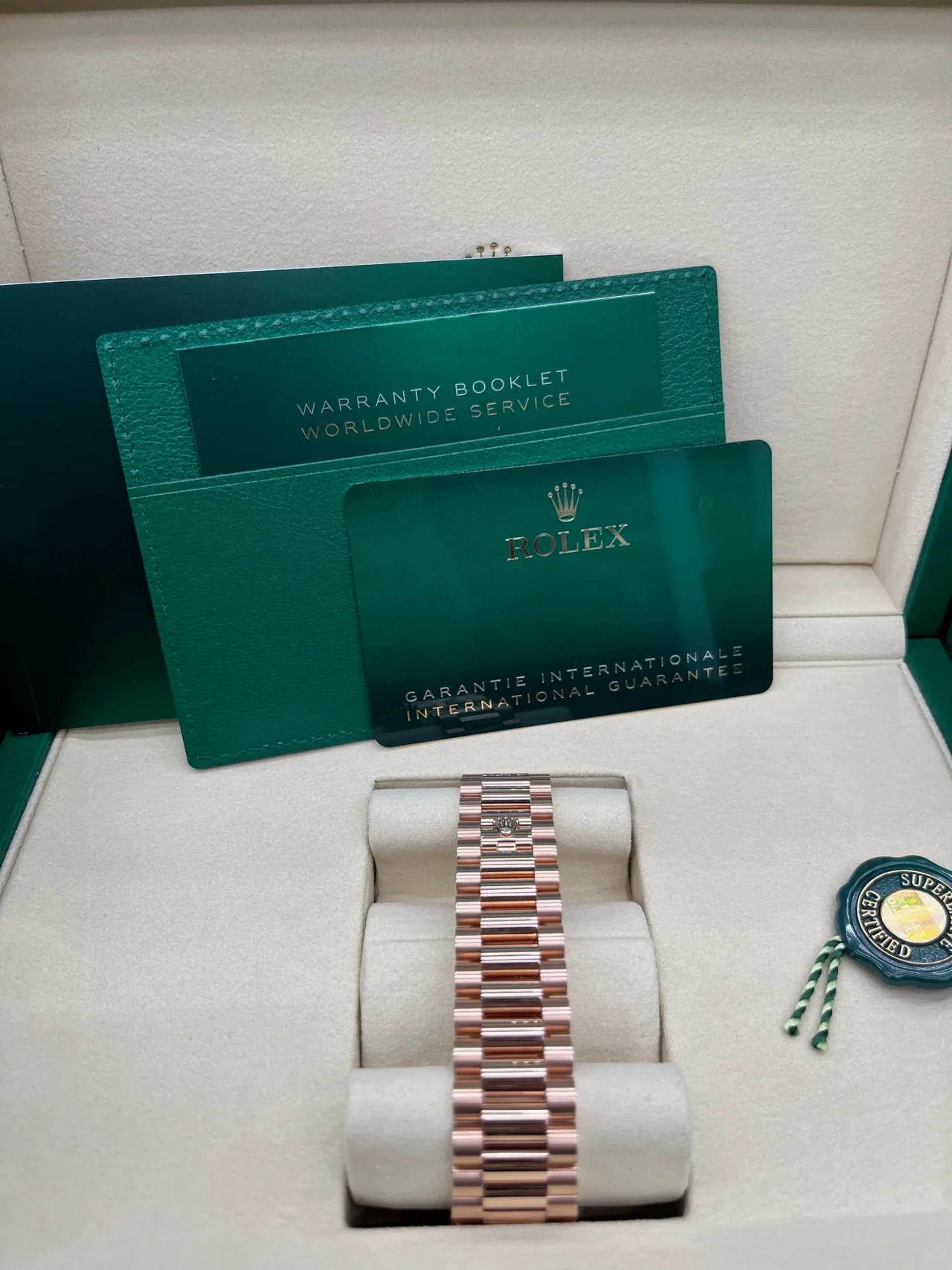 RC Factory Day-Date 40 Everose Gold White Bevelled Roman Dial – Rose Gold Wrapped 904L Steel - Image 12