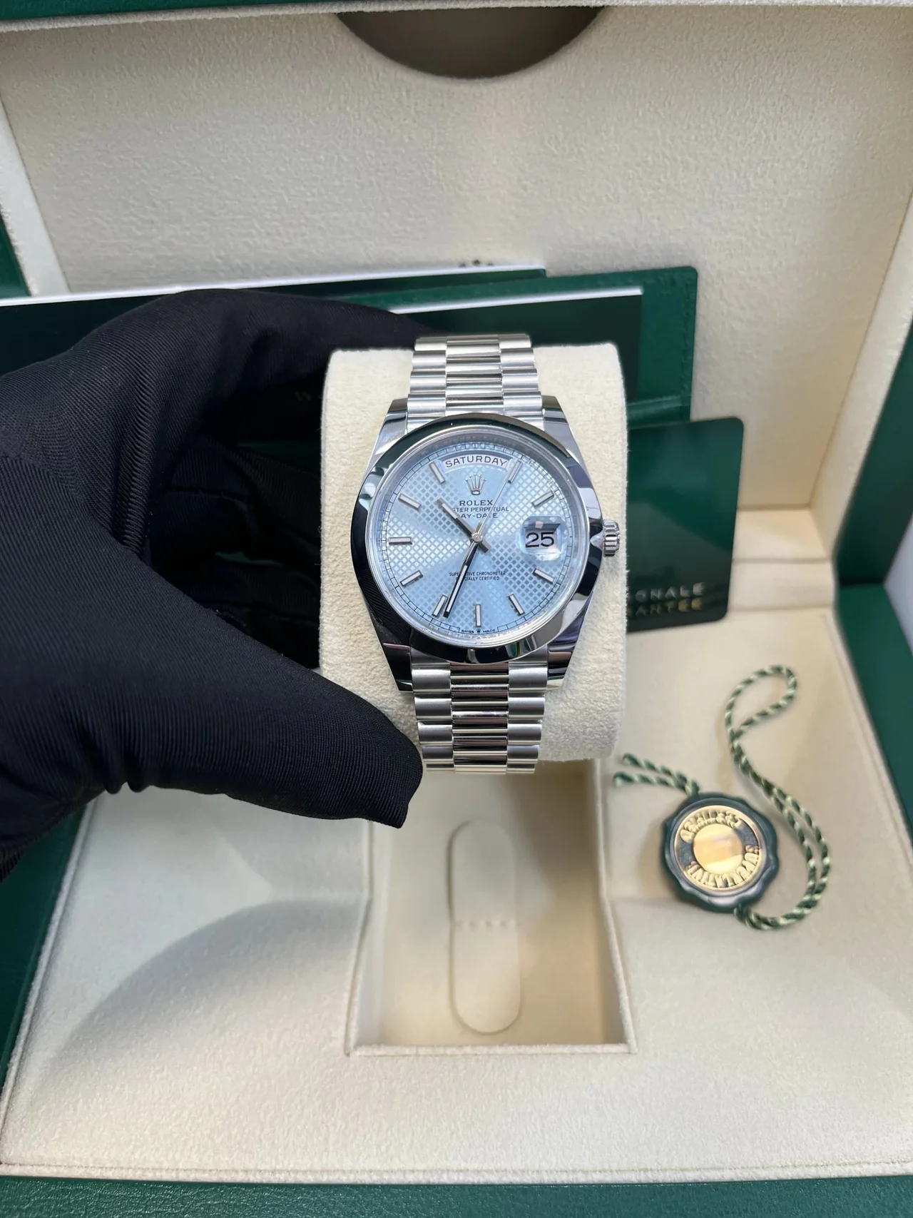 RC Factory Day-Date 40 Platinum-Style Ice-Blue Dial – President Bracelet - Image 5