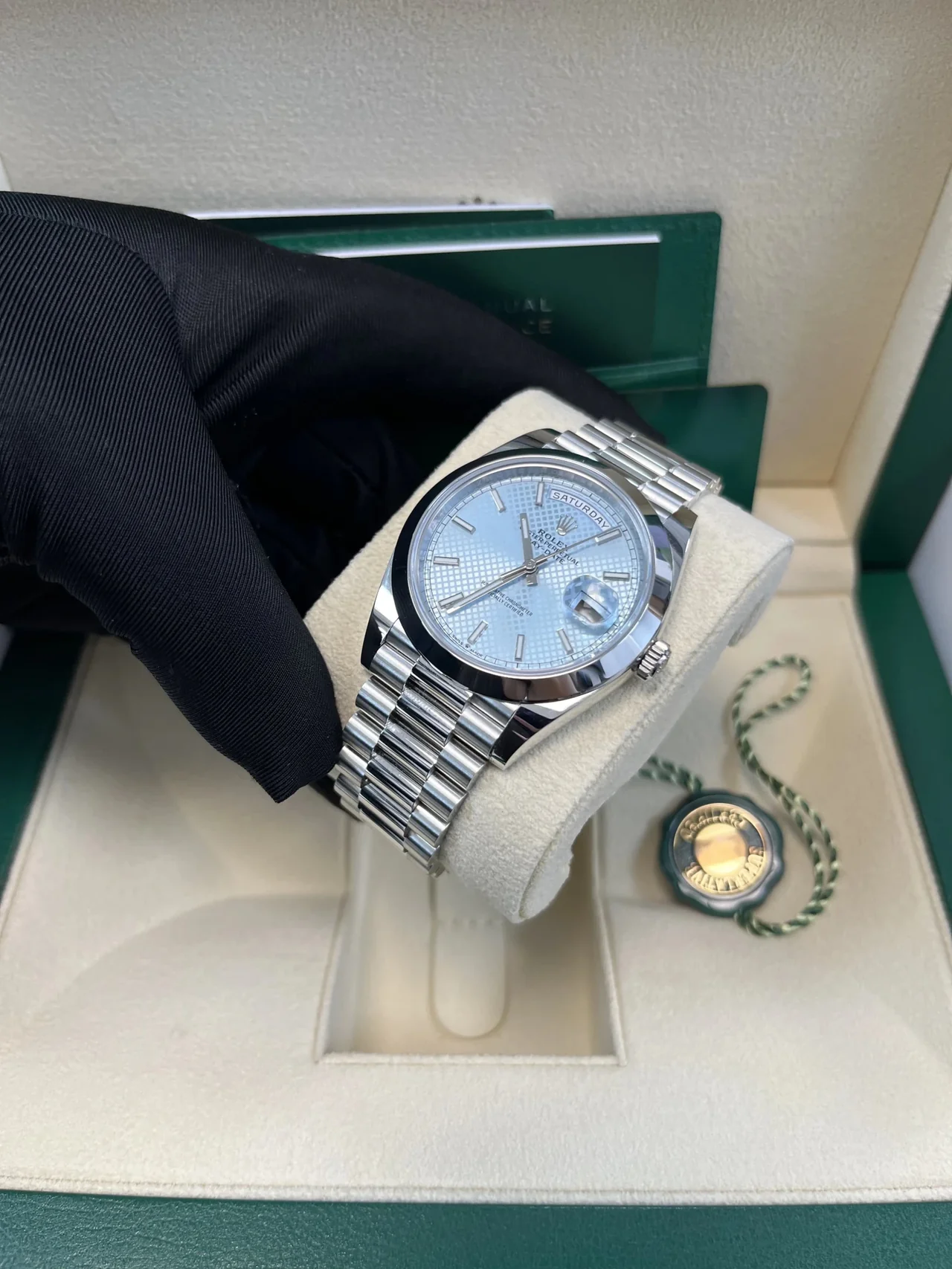 RC Factory Day-Date 40 Platinum-Style Ice-Blue Dial – President Bracelet - Image 4
