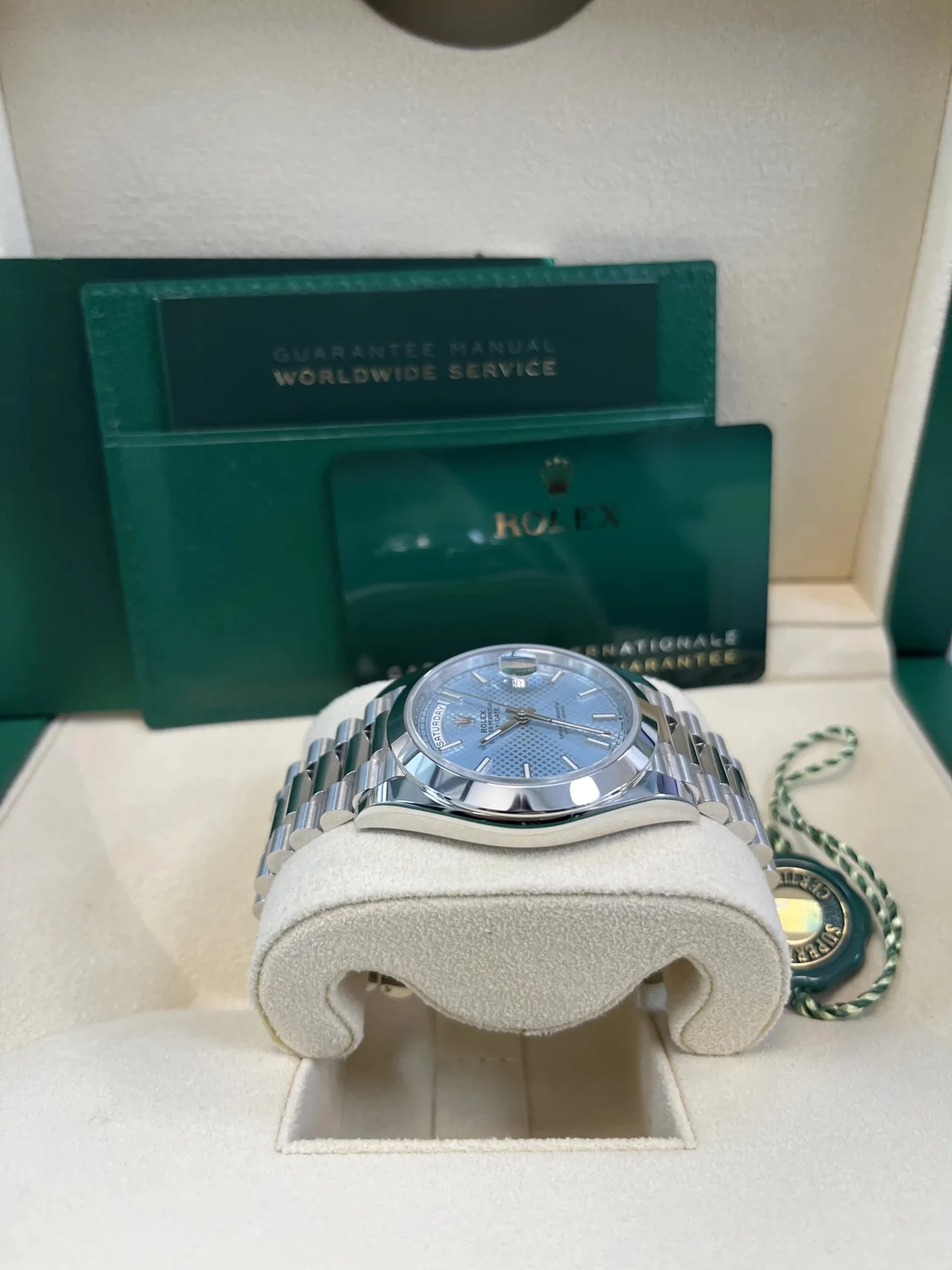 RC Factory Day-Date 40 Platinum-Style Ice-Blue Dial – President Bracelet - Image 7