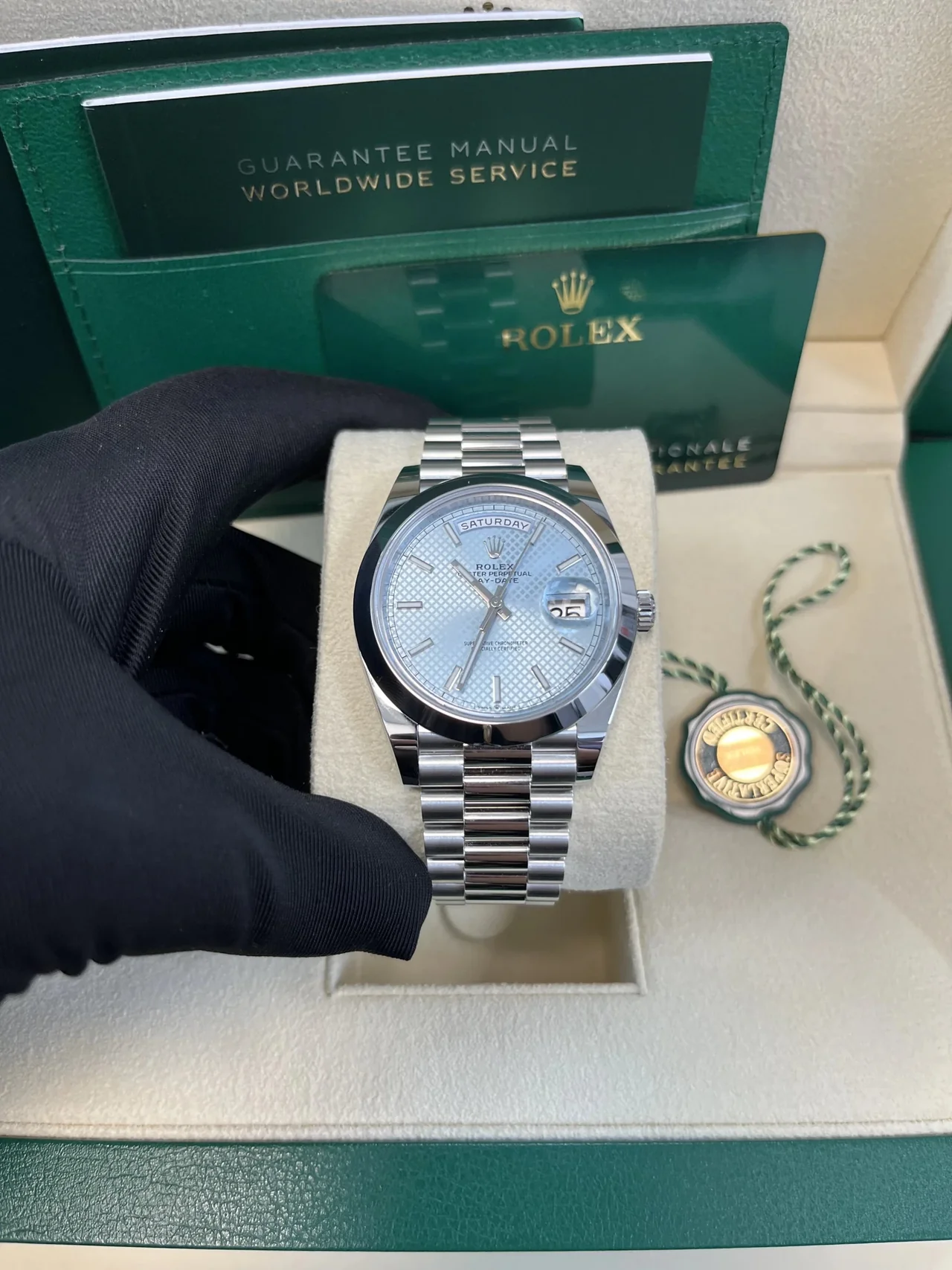 RC Factory Day-Date 40 Platinum-Style Ice-Blue Dial – President Bracelet - Image 6