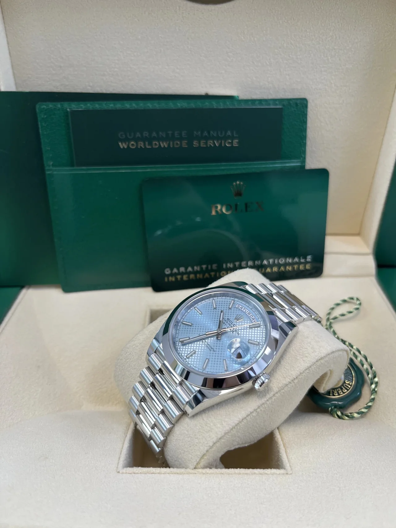 RC Factory Day-Date 40 Platinum-Style Ice-Blue Dial – President Bracelet - Image 8