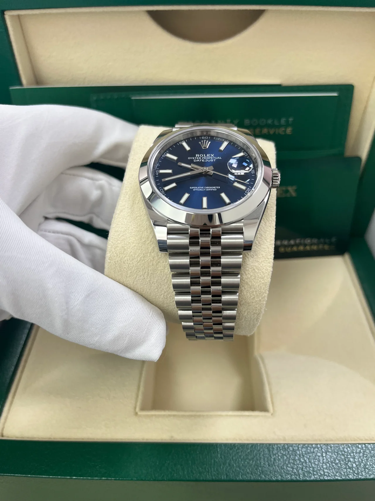 VS Factory Datejust 41 Stainless Steel – Blue Index Dial – Smooth Bezel – Jubilee Bracelet - Image 3