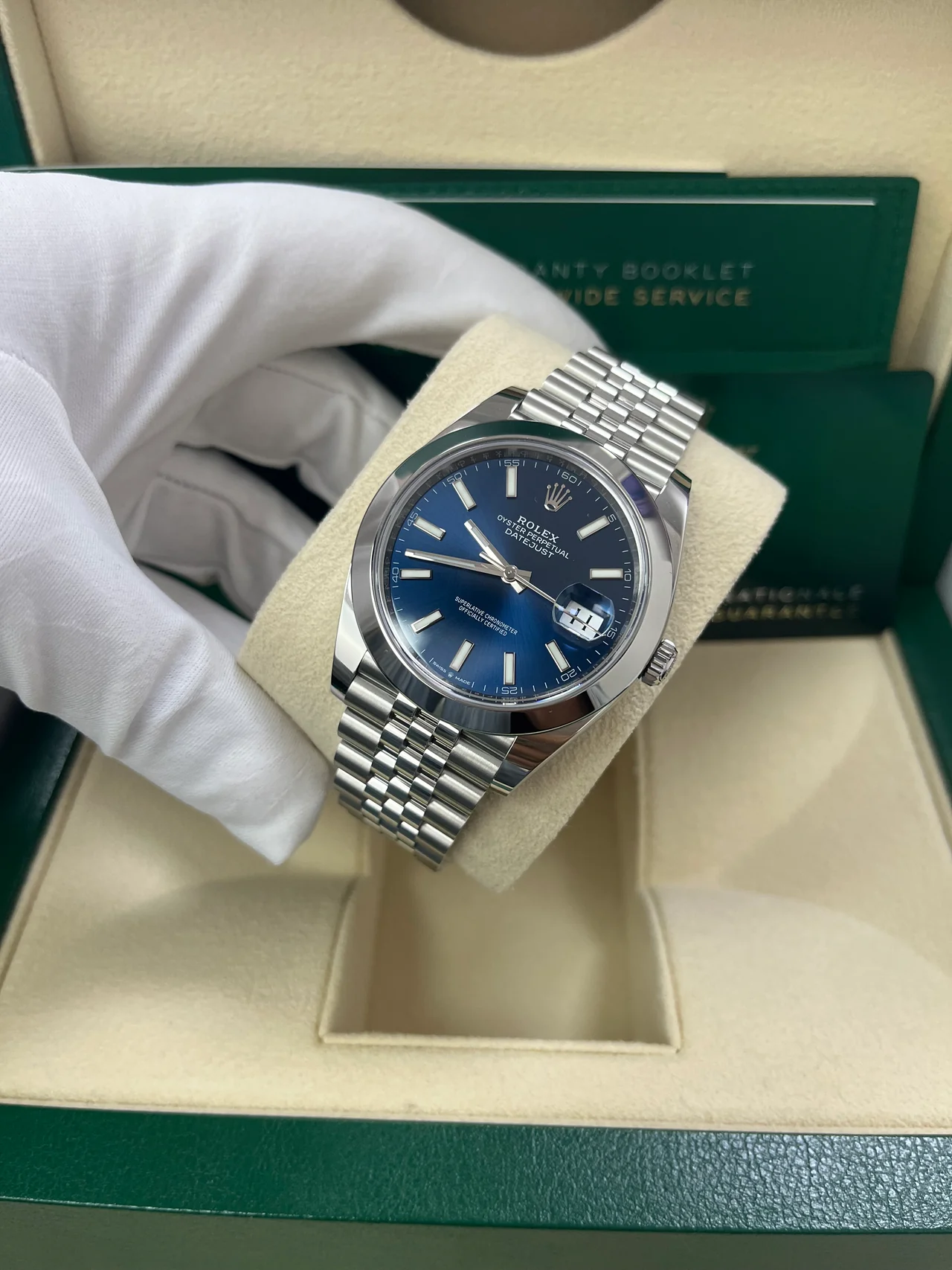 VS Factory Datejust 41 Stainless Steel – Blue Index Dial – Smooth Bezel – Jubilee Bracelet - Image 2