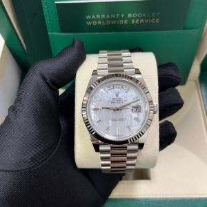 RC Factory Day-Date 40-style watch with mother-of-pearl dial
