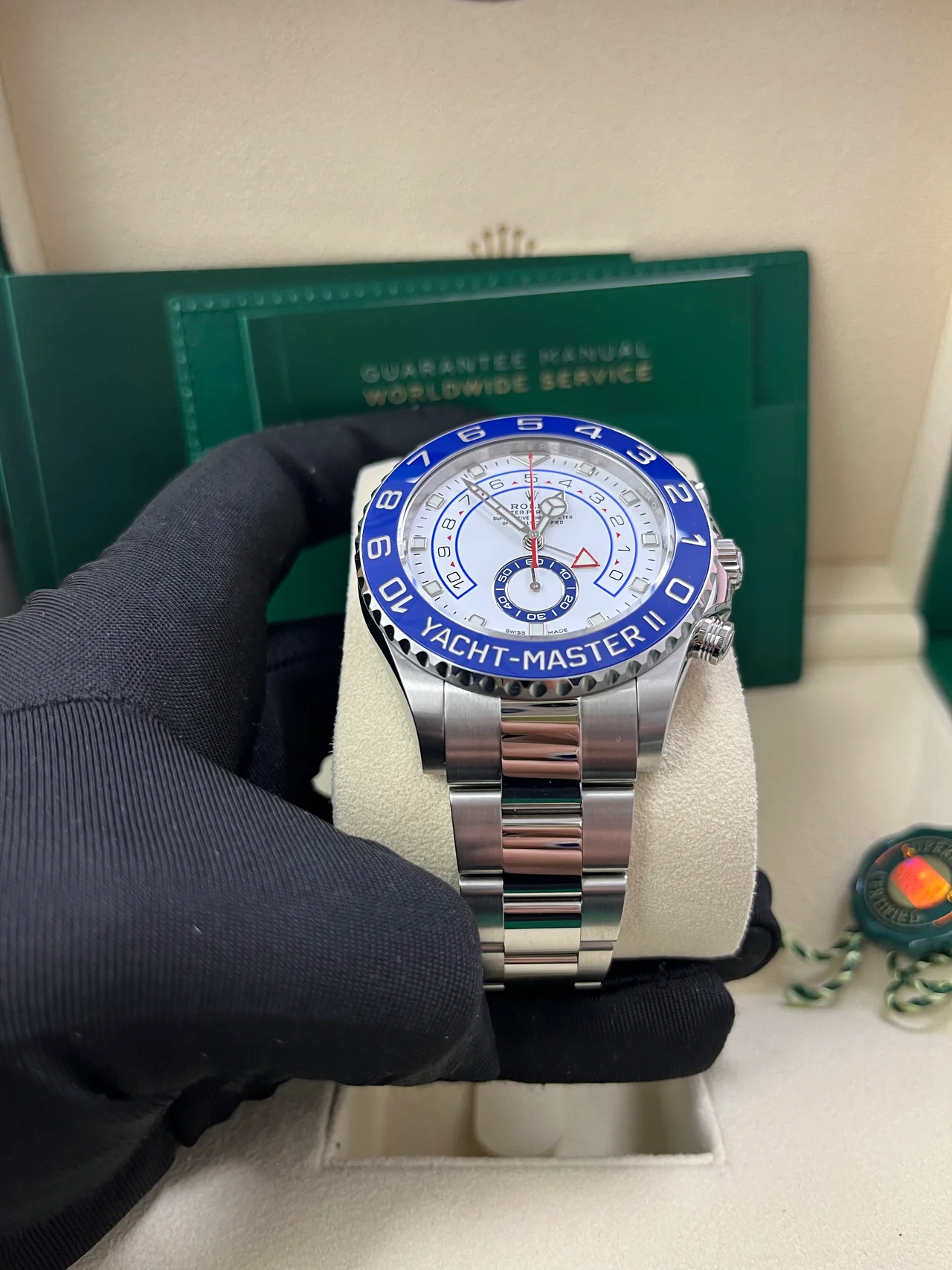 VS Factory Yacht-Master II Stainless Steel Matte White Mercedes Dial - Image 4