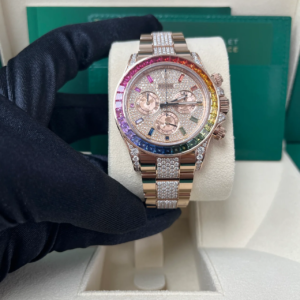 VS Factory Rolex Daytona 116595 RBOW rose gold black dial rainbow bezel
