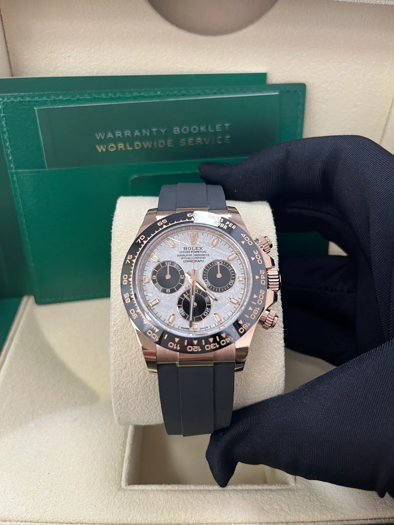 VS Factory Rolex Daytona 116515LN meteorite dial rose gold rubber strap