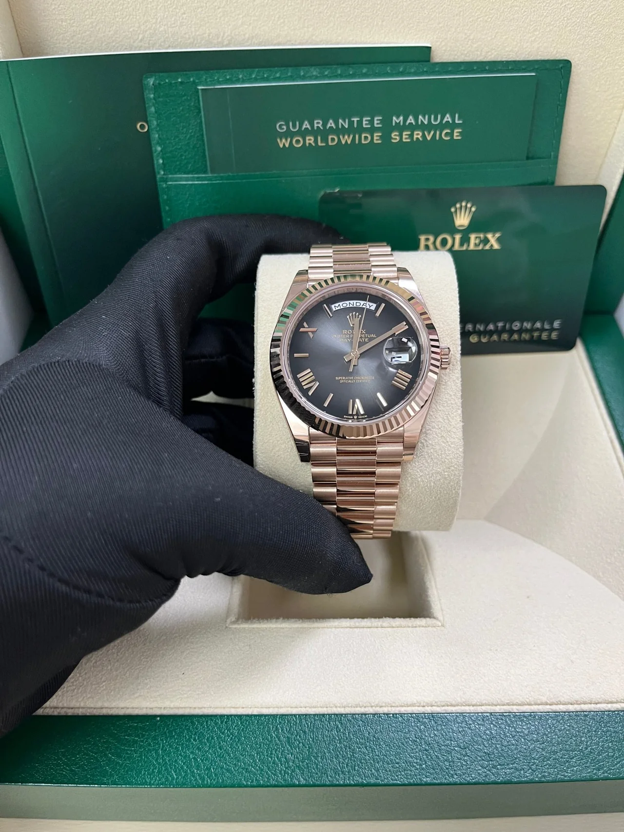 RC Factory Day-Date 40 Slate Ombré Roman Dial – Rose Gold Wrapped 904L Steel - Image 3