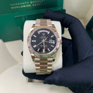 RC Factory Day-Date 40 Eisenkiesel diamond-style dial with fluted bezel