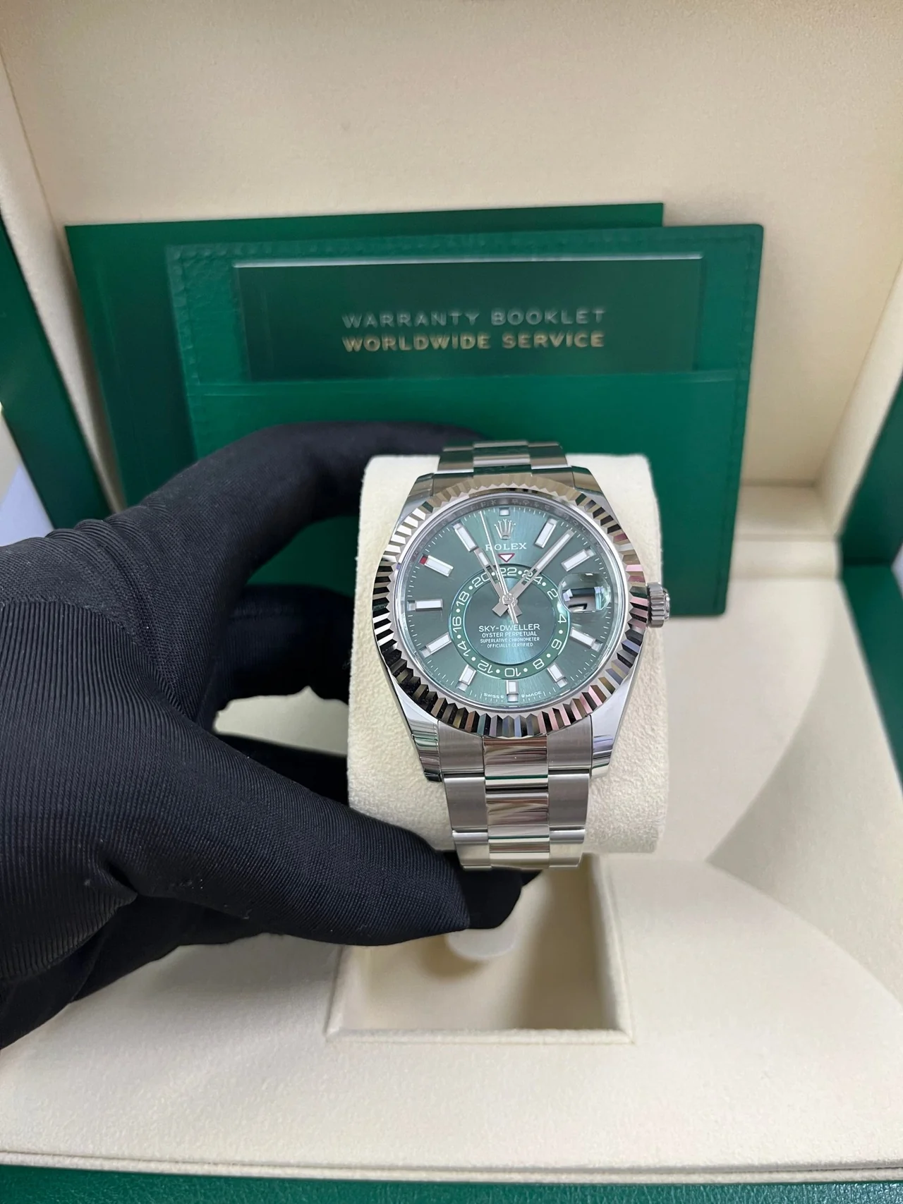 ZF Factory Sky-Dweller-Style 42mm Oyster Green Dial Automatic Watch – 904L Steel, Best Edition - Image 2