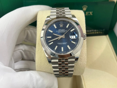 VS Factory Datejust 41 blue index dial smooth bezel Jubilee bracelet