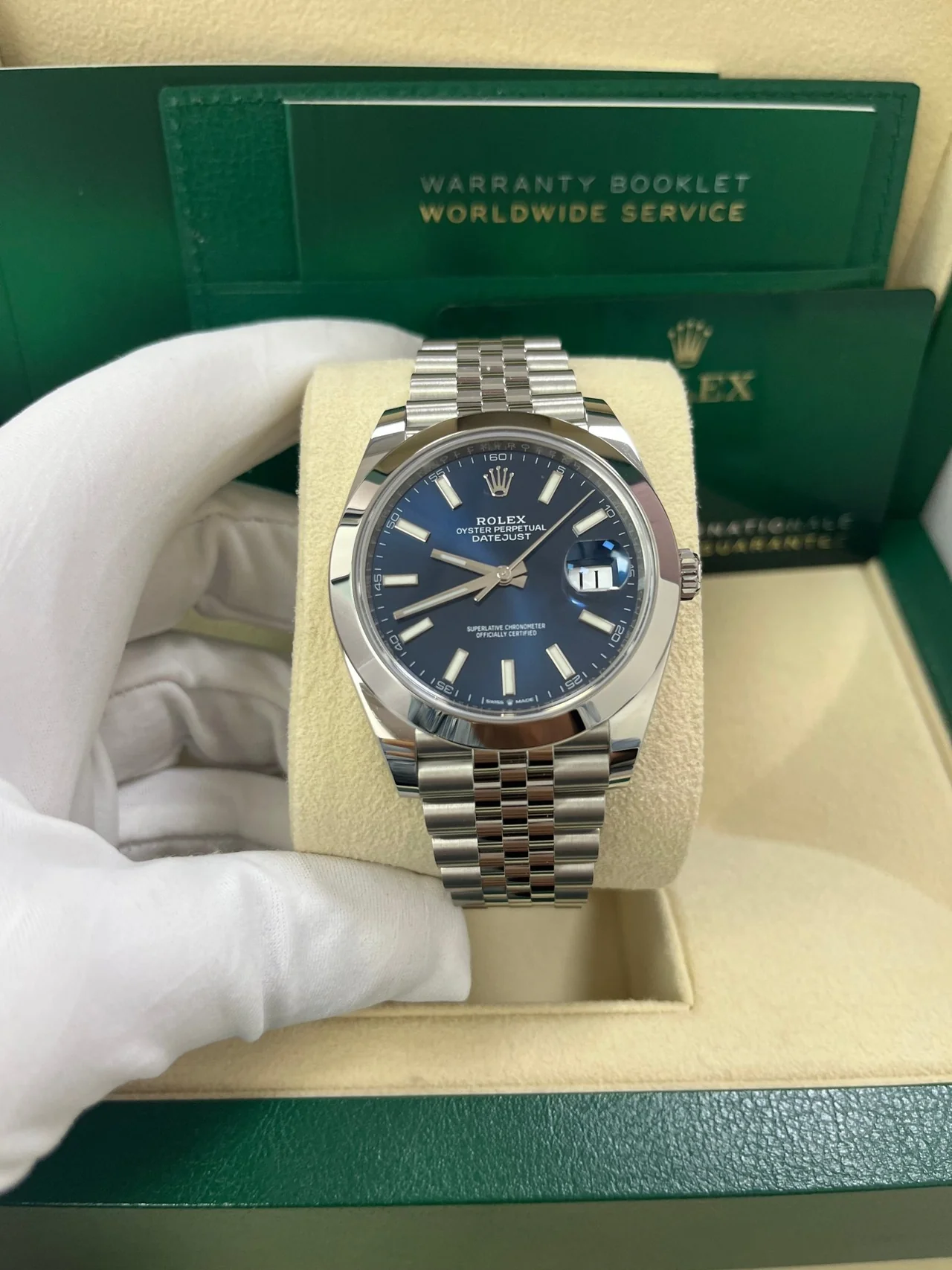 VS Factory Datejust 41 blue index dial smooth bezel Jubilee bracelet
