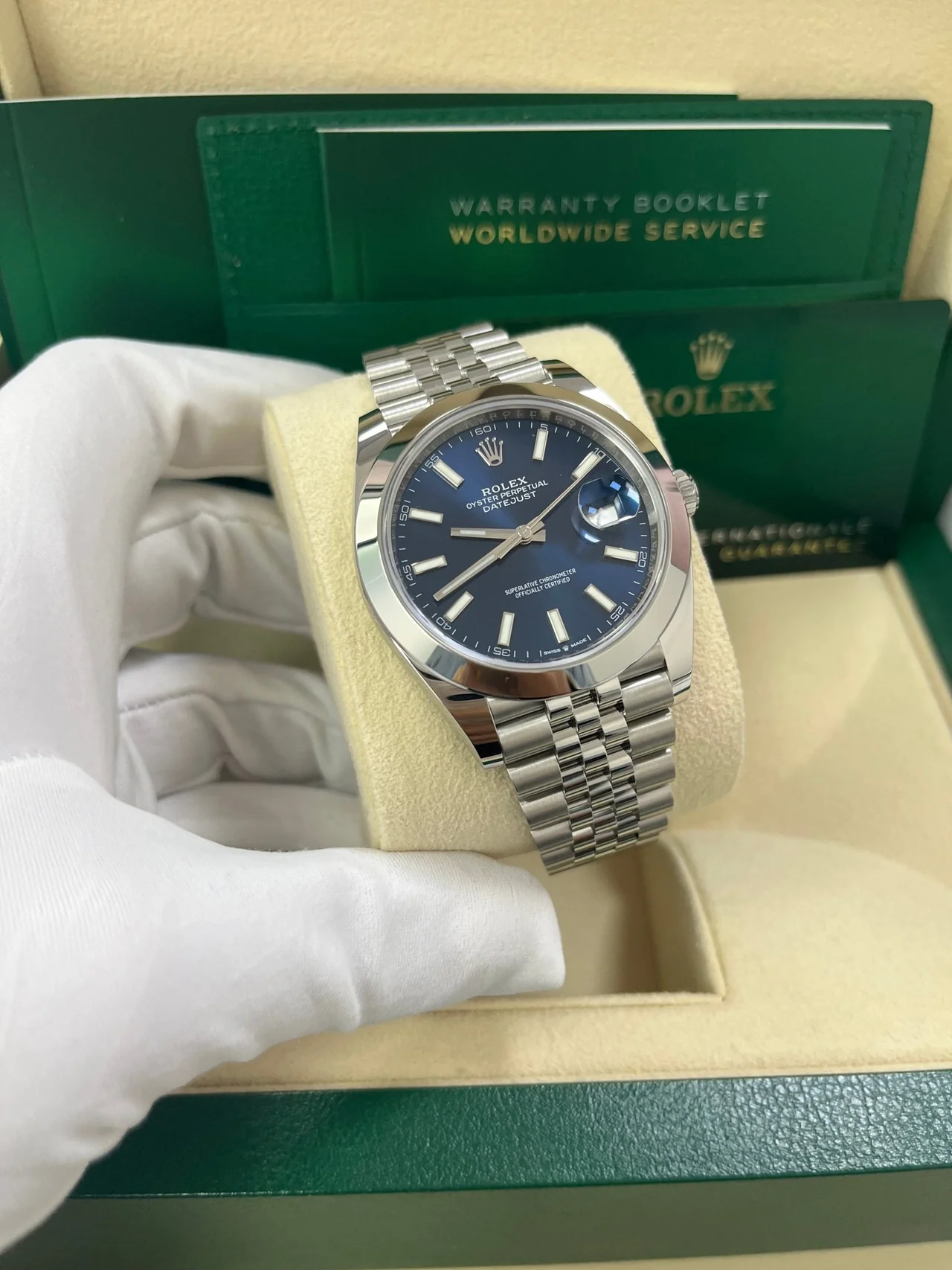 VS Factory Datejust 41 Stainless Steel – Blue Index Dial – Smooth Bezel – Jubilee Bracelet - Image 4