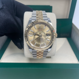 ZF Factory Rolex Sky-Dweller 326933 champagne dial two-tone Jubilee